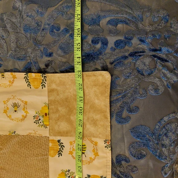 Small Patchwork Quilt in Yellow and Tans. Bees/Hives. Brand New. 33" X 46" - Picture 3 of 4